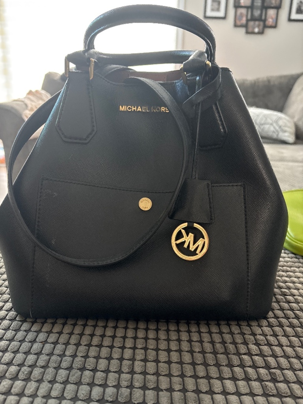Michael Kors Mercer Gallery Medium Satchel Black Leather Crossbody